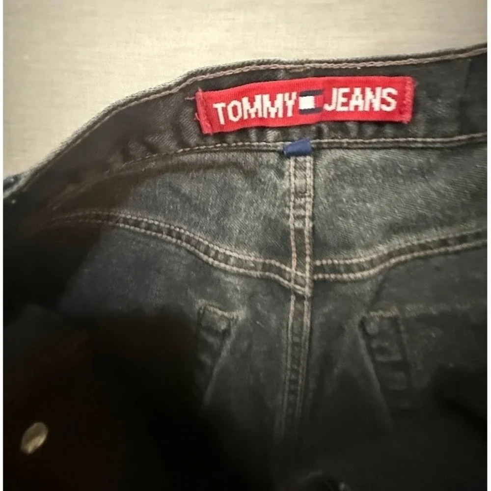 Vintage Tommy Jeans Mens Black Dark Wash‎ Straight Denim Jeans Size 34X28.